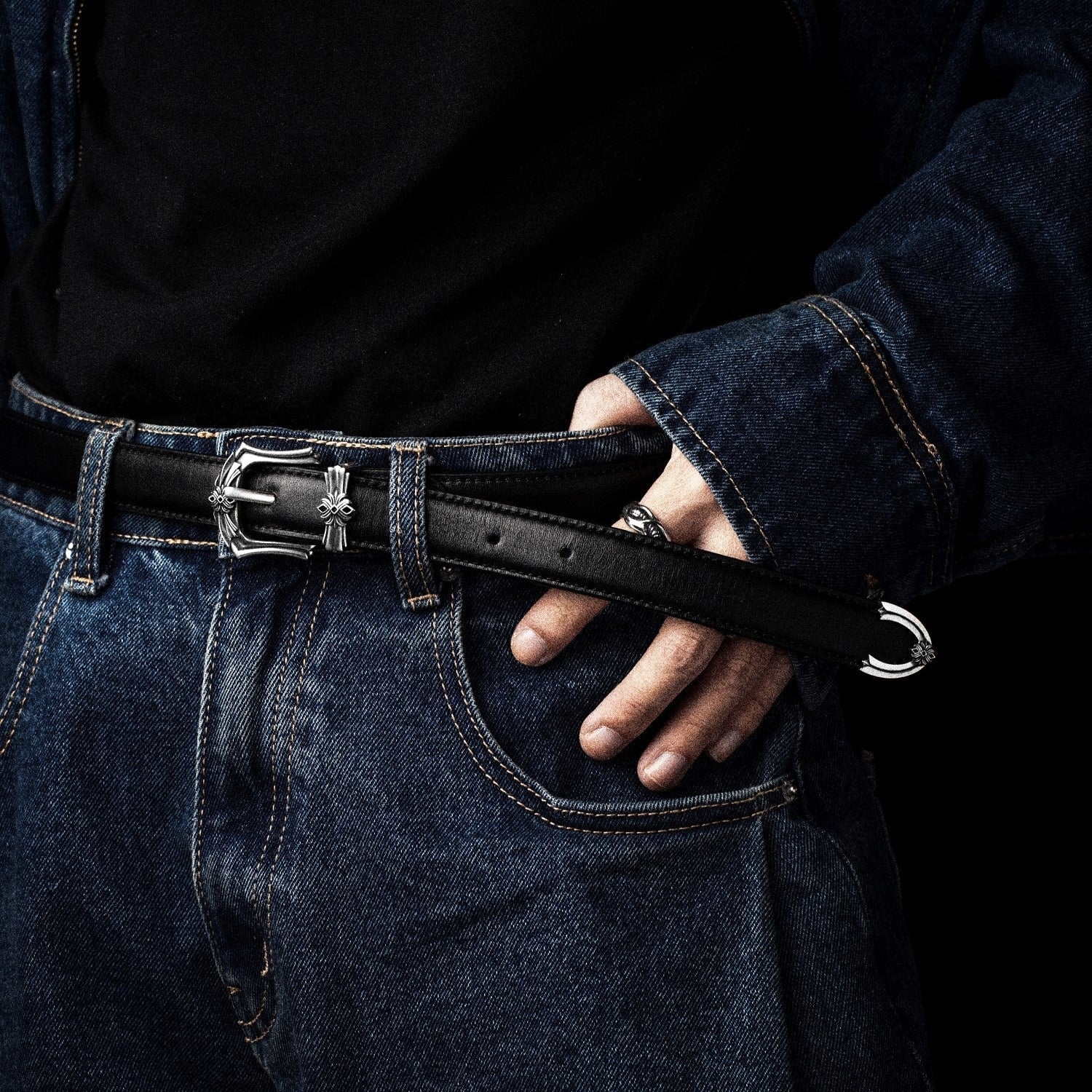 Belt Scottish Black Silver - Image 3