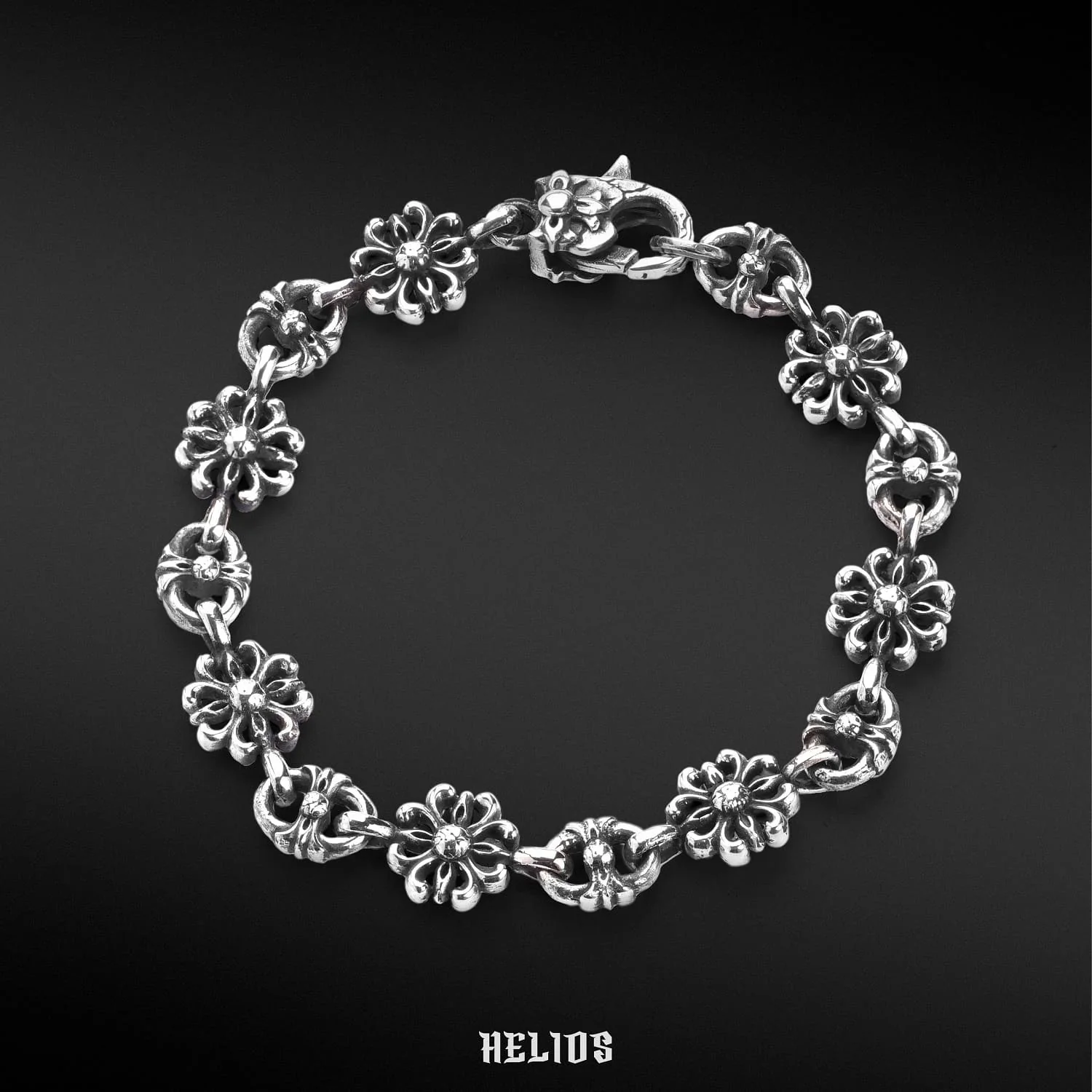 Congo Sunflower Bracelet Black Silver
