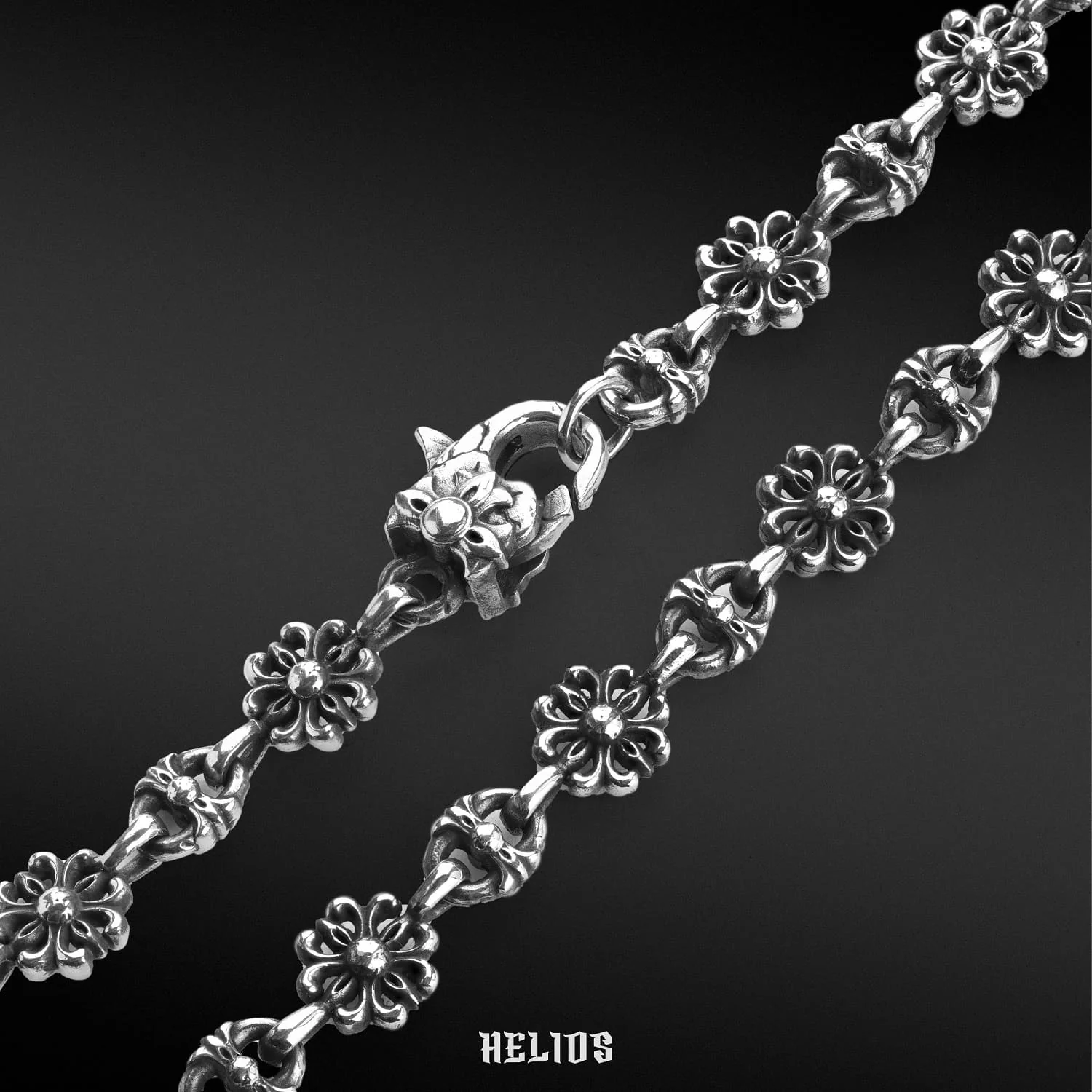 Congo Sunflower Bracelet Black Silver - Image 3
