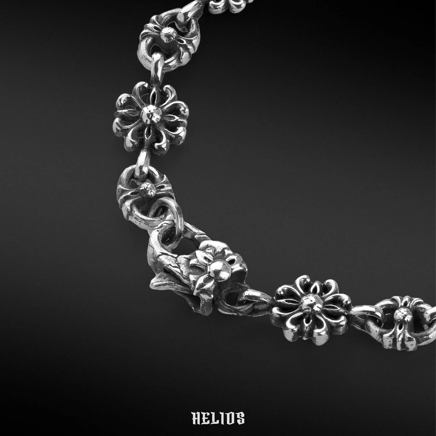 Congo Sunflower Bracelet Black Silver - Image 4