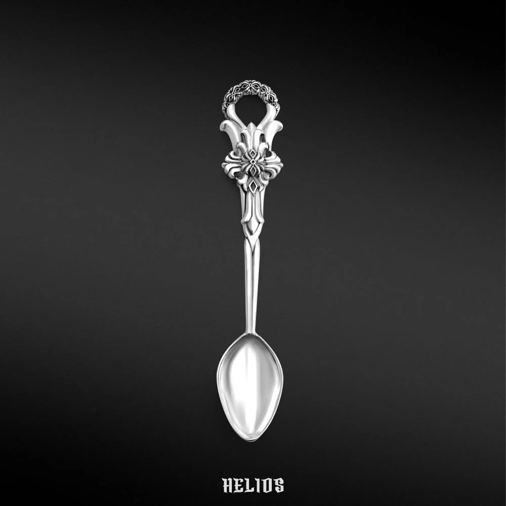 Lotus Serene Black Silver Spoon