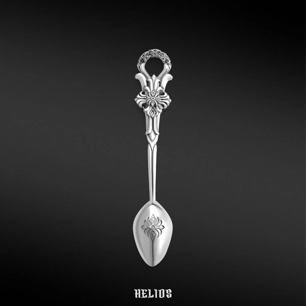 Lotus Serene Black Silver Spoon - Image 2