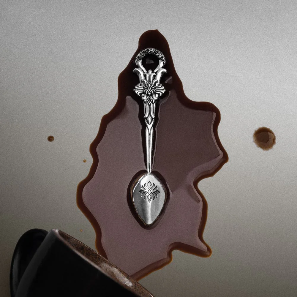 Lotus Serene Black Silver Spoon - Image 3